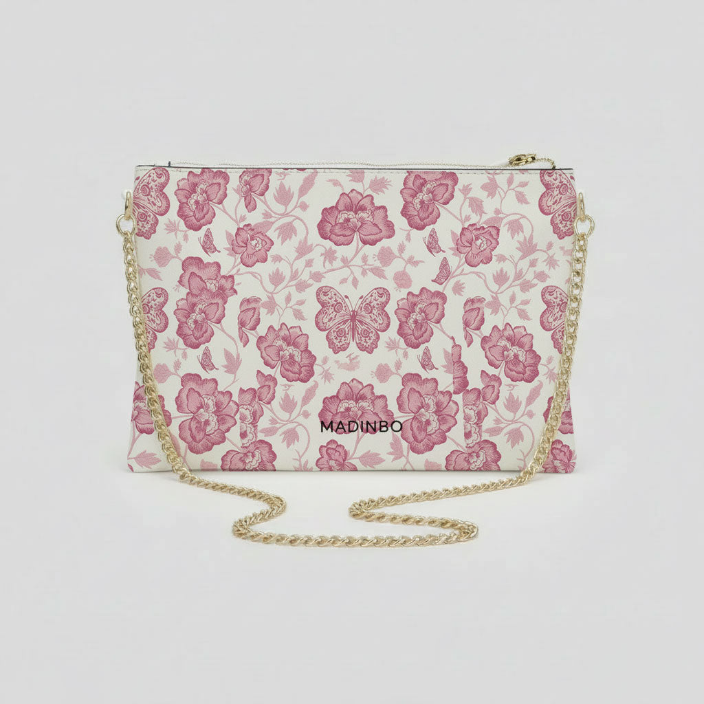 ELISA BAG di MADINBO -  Made ITALY -DELICATED FUTTERFLY BEIGE