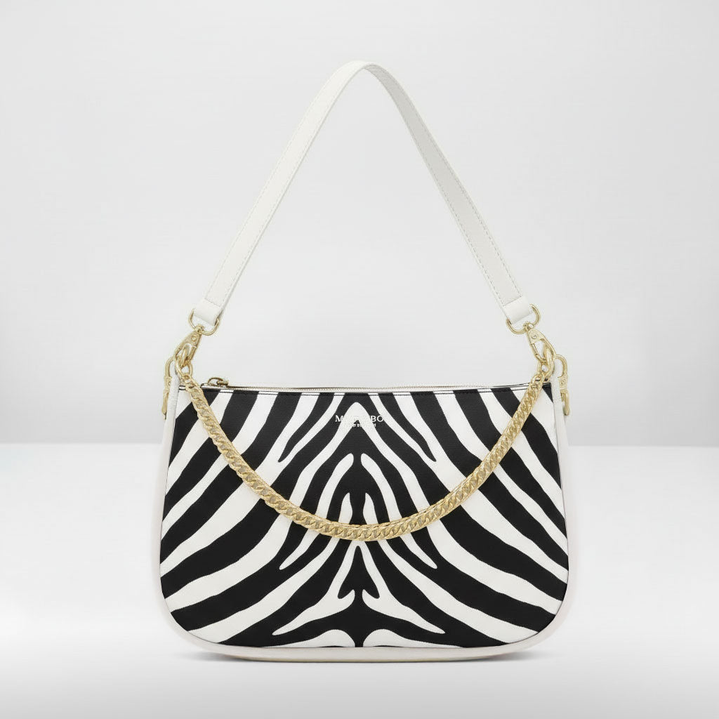 BORSA AQUA MADINBO BIANCA - MADE IN ITALY - ZEBRA