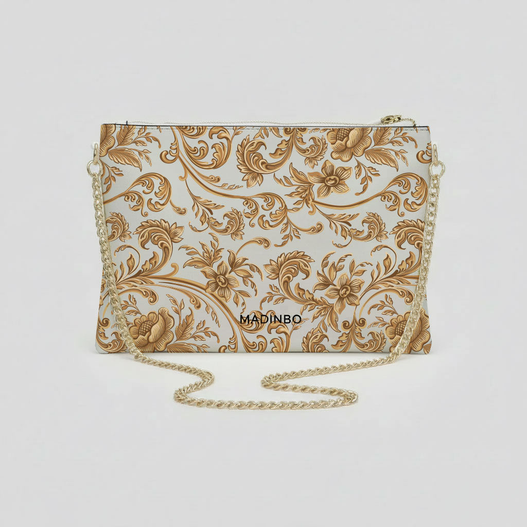 ELISA BAG di MADINBO -  Made ITALY - BAROCCO FIORI BIANCO