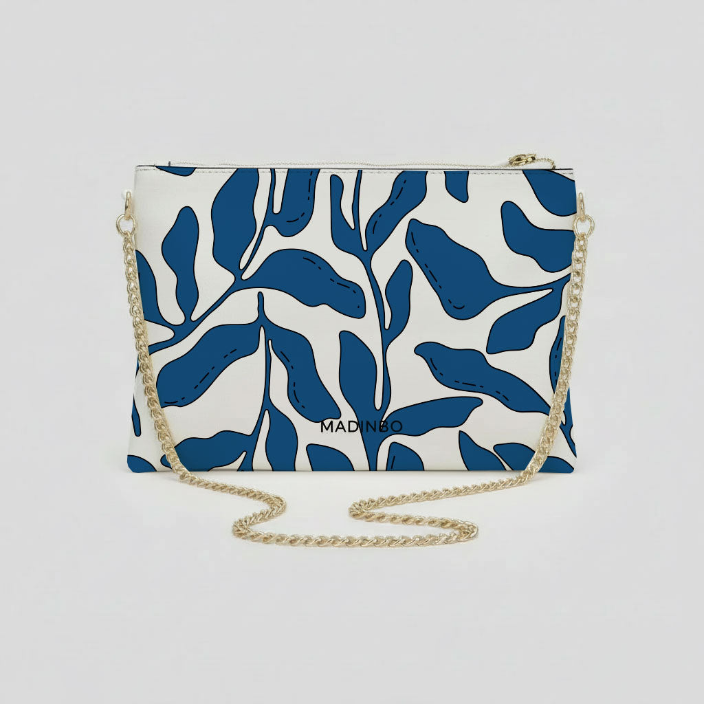 ELISA BAG di MADINBO -  Made ITALY - BLUE E BIANCO