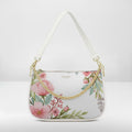 BORSA AQUA MADINBO BIANCA - MADE IN ITALY - GRAFICA FIORI ROSA