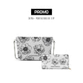 Promo diva + Portafoglio Zip bianca Drowing Flowers
