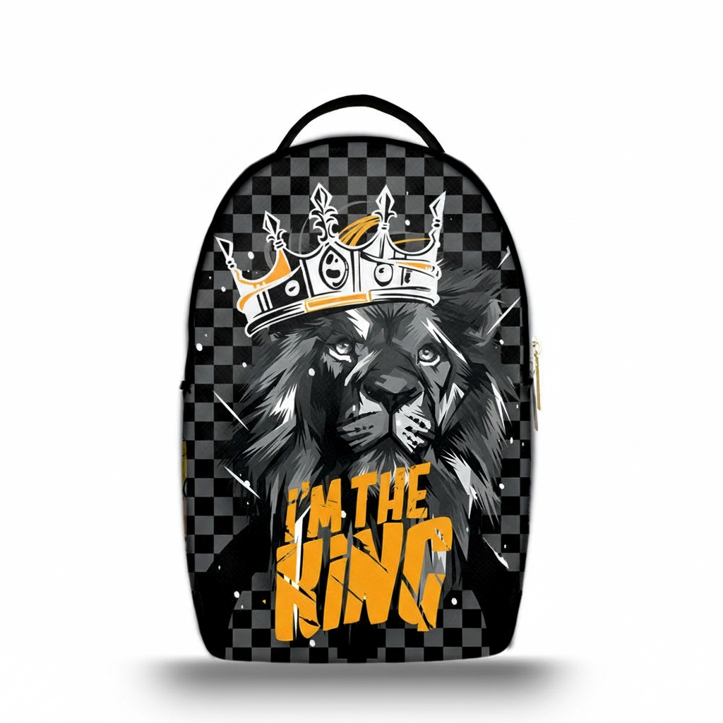 Zaino Ermes Madinbo - Made in Italy - Unisex - Porta computer -  Zaino Scuolta - Zaino Lavoro - Grafica King