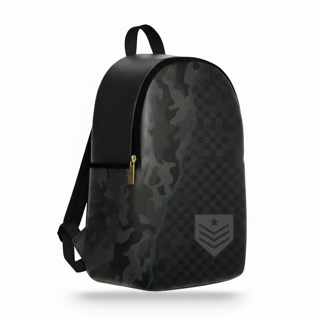 Zaino Ermes Madinbo - Made in Italy - Unisex - Porta computer -  Zaino Scuolta - Zaino Lavoro - Grafica Militare Black