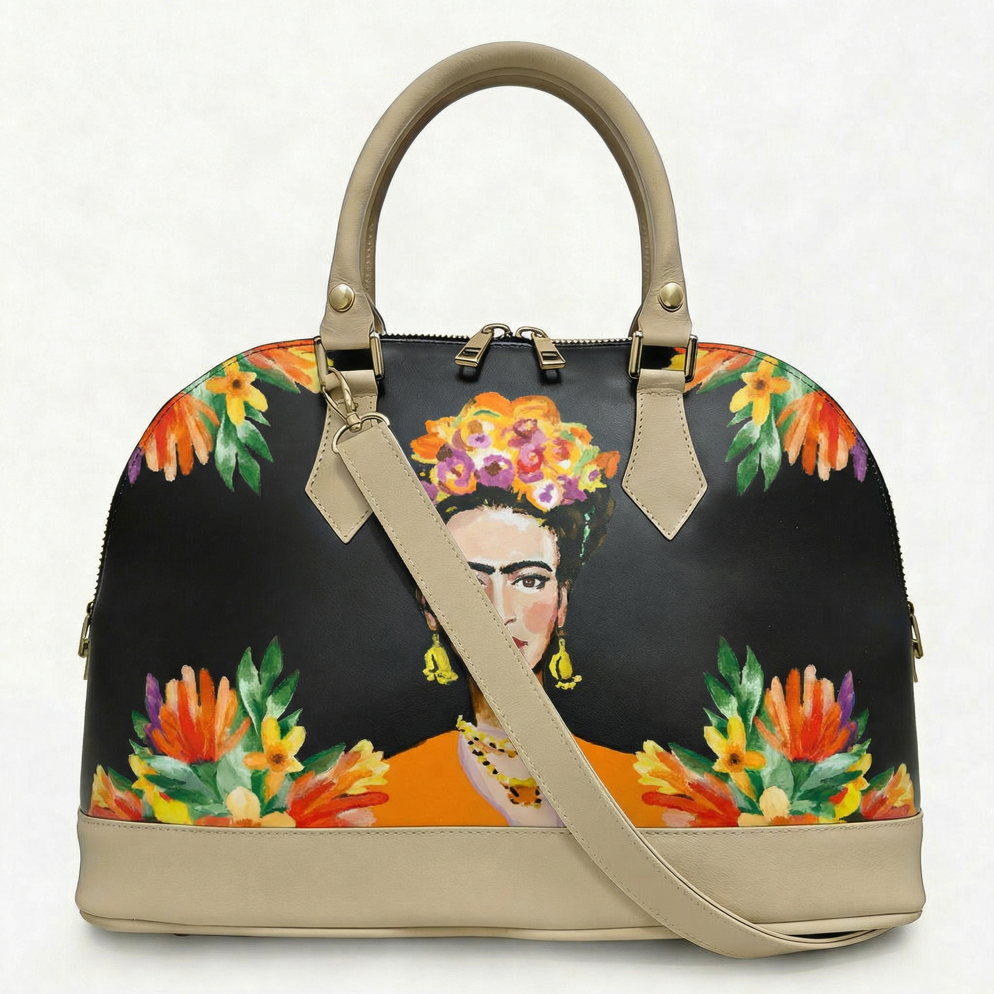 Borsa Alisya Madinbo - Made in Italy - CON GRAFICA FRIDA ARANCIONE