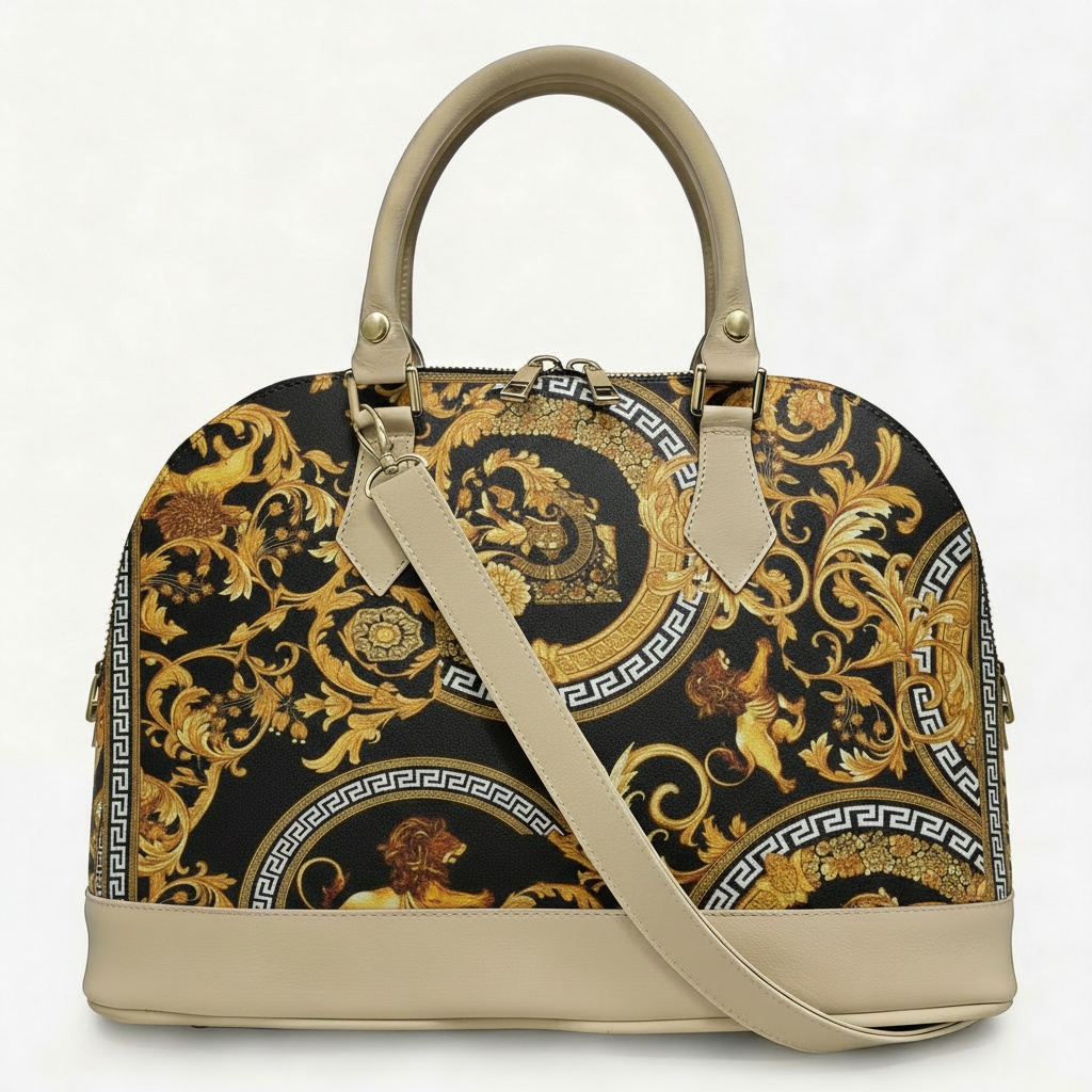 Borsa Alisya Madinbo - Made in Italy - CON GRAFICA BAROCCO LEONE COMPLETA