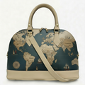 Borsa Alisya Madinbo - Made in Italy - CON GRAFICA MAPPAMONDO NERO