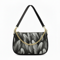 BORSA AQUA MADINBO - MADE IN ITALY - GRAFICA FOGLIE BIANCHE E NERE