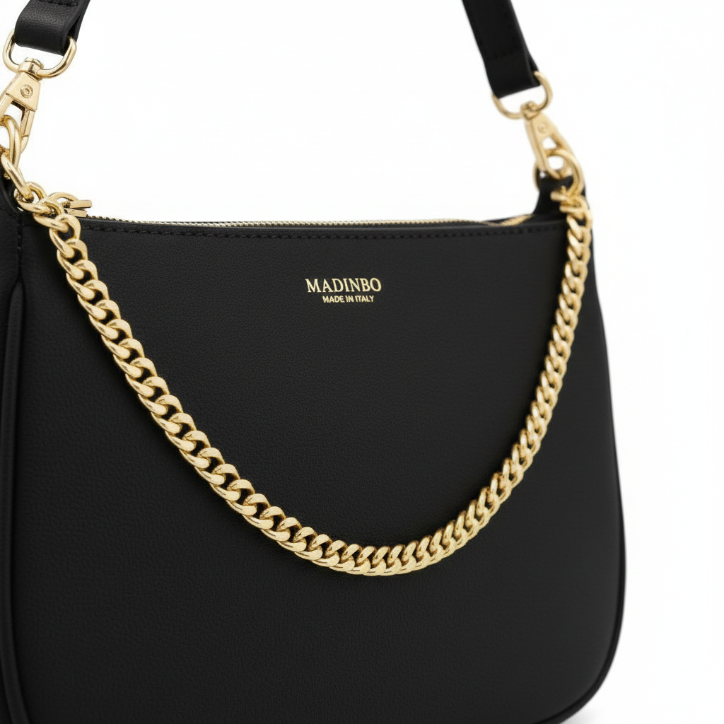 BORSA AQUA MADINBO - MADE IN ITALY - GRAFICA GOLD