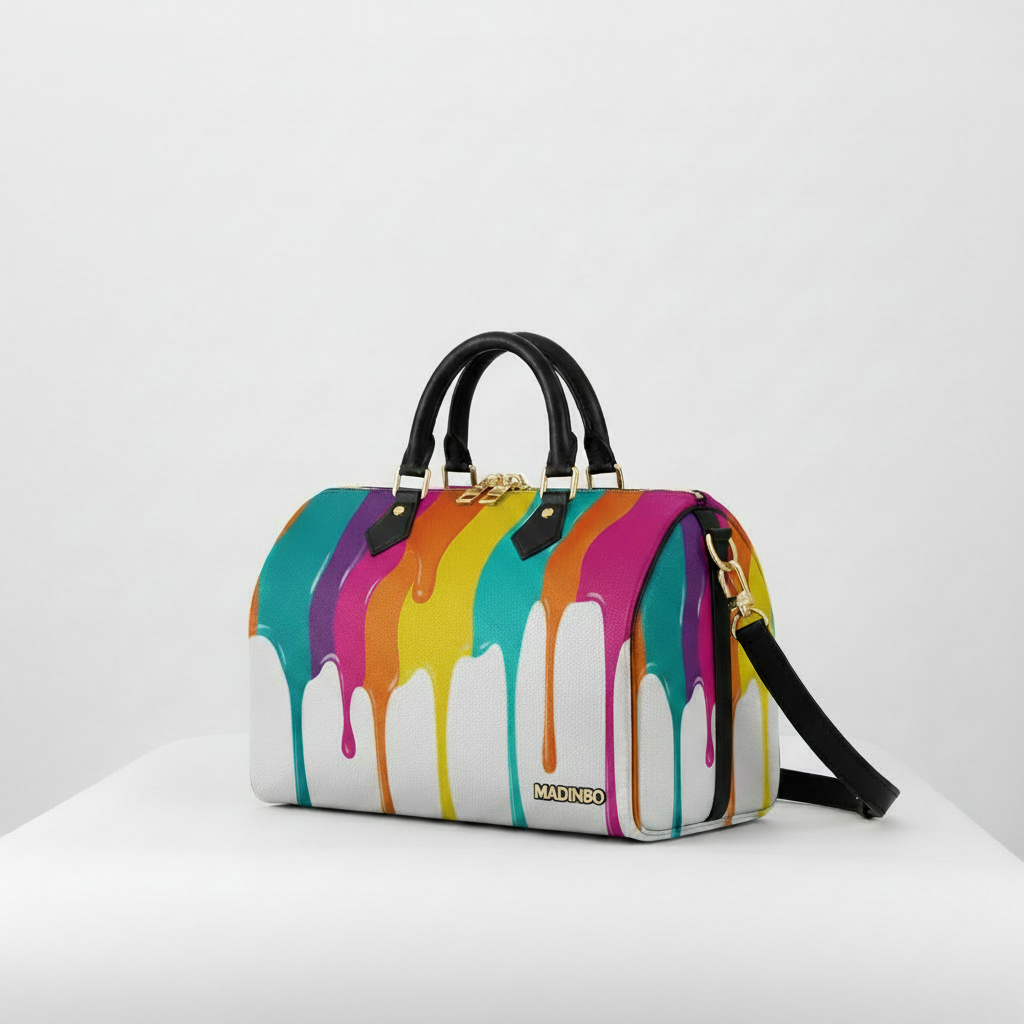 BAULETTO MADINBO - MADE IN ITALY  - CON STAMPA PITTURA COLORATA