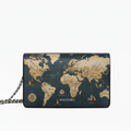 PRINCESS BAG di MADINBO - Vera Pelle - LEATHER - Made ITALY - MAPPAMONDO NERO