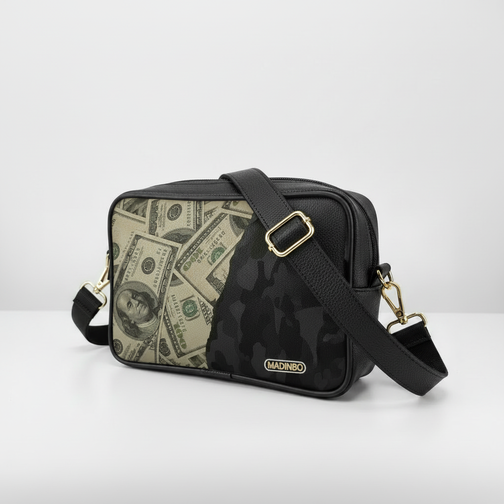 BORSA SOLE - MADE IN ITALY  - CON STAMPA DOLLARI E MILITARE