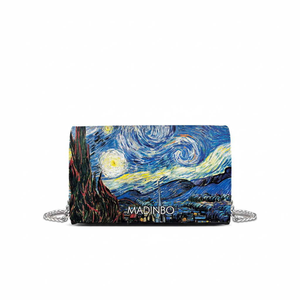 PRINCESS BAG di MADINBO - Vera Pelle - LEATHER - Made ITALY - NOTTE STELLATA